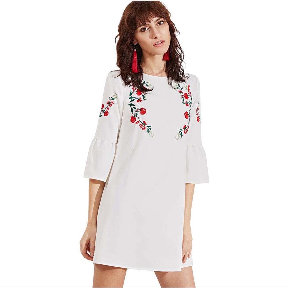 Embroidered tunic dress